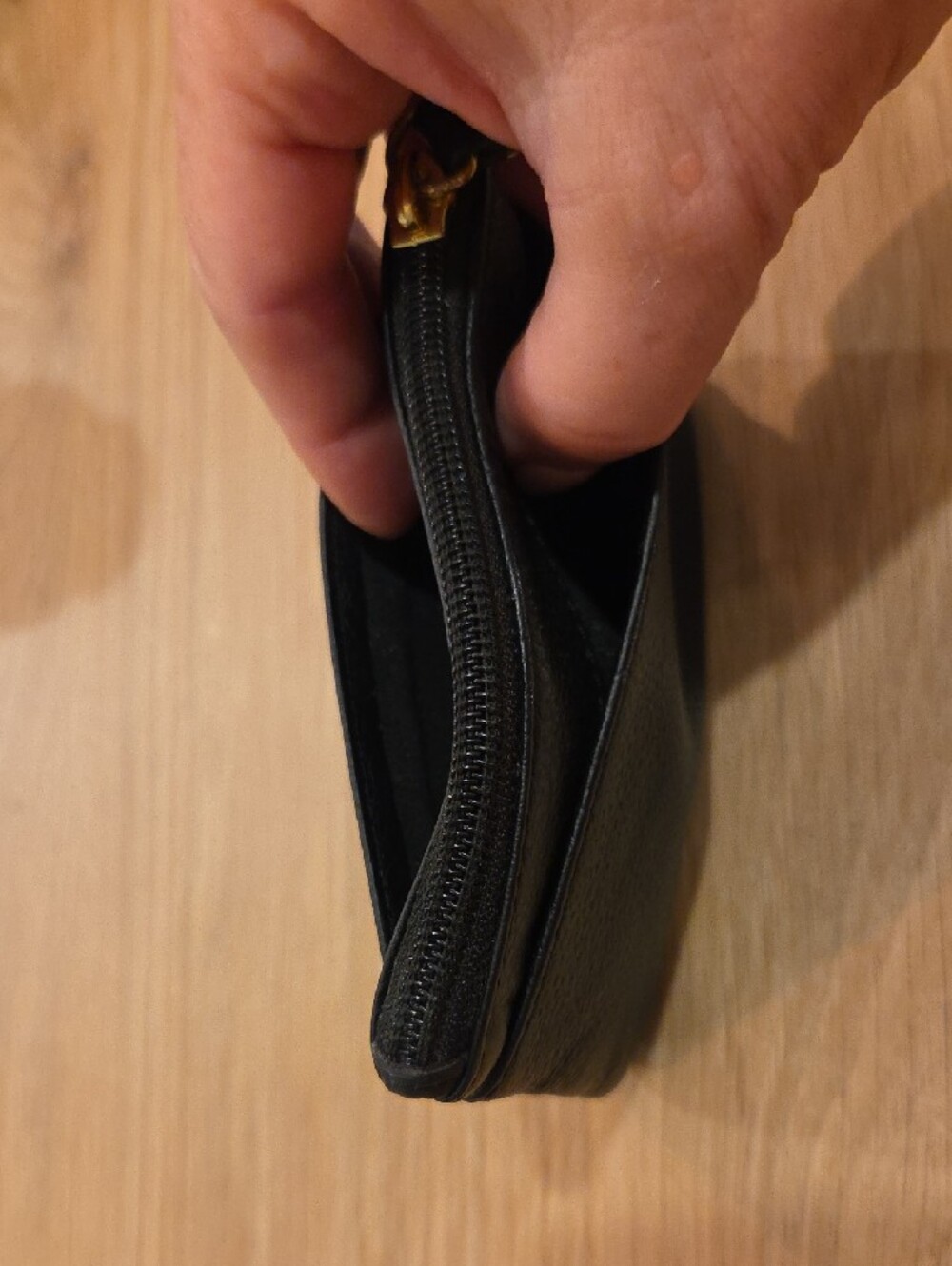 Lodis Black Pebbled Leather Slim Card Case Zipper Coin Purse Wallet - Picture 5 of 11